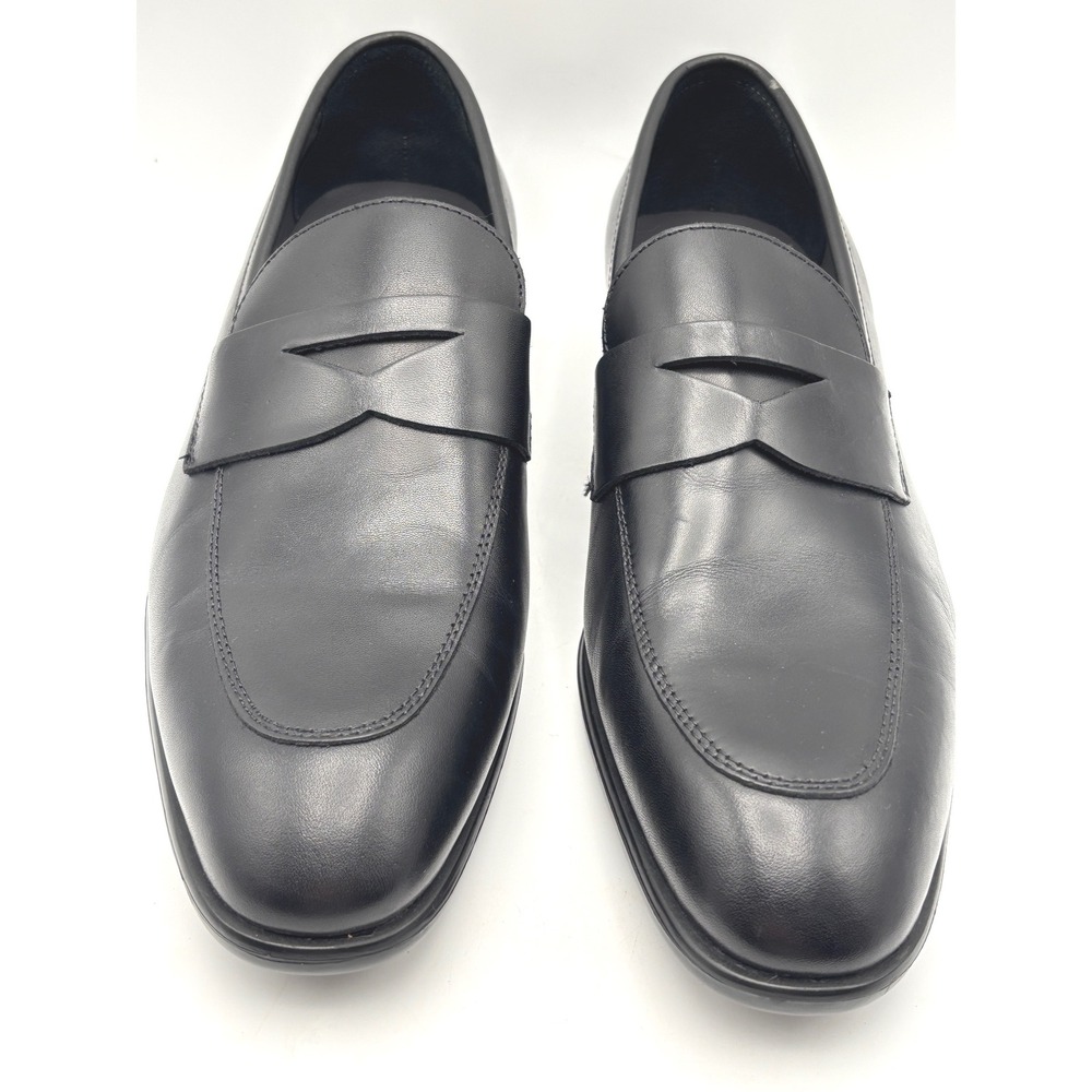 Nordstrom Mens Black Leather Penny Loafers OrthoLite Comfort Slip On Shoes